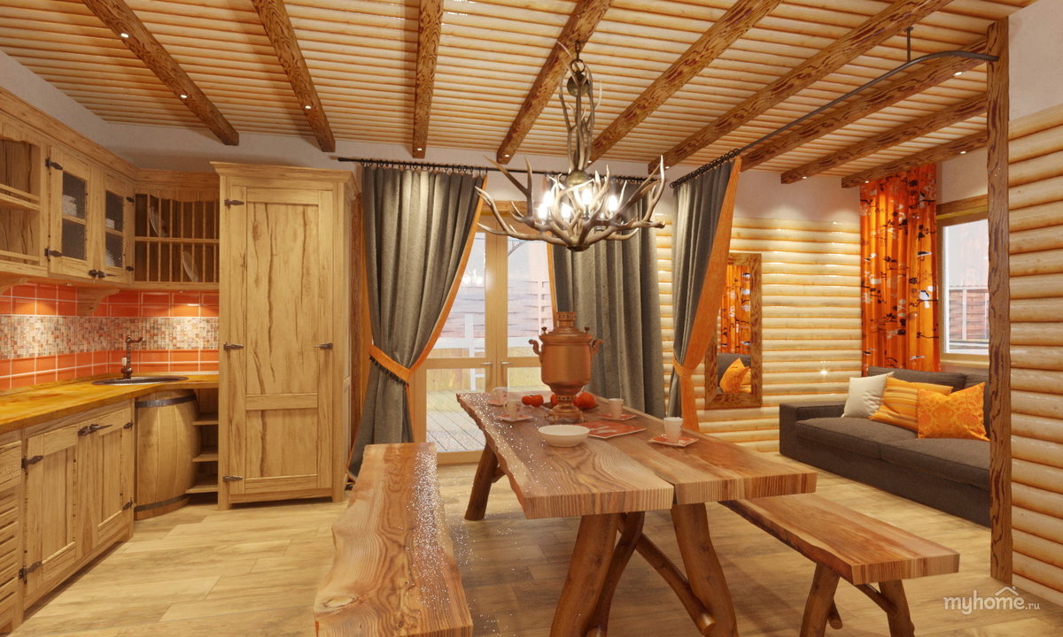 Внутренняя отделка деревянного дома в Ижевске