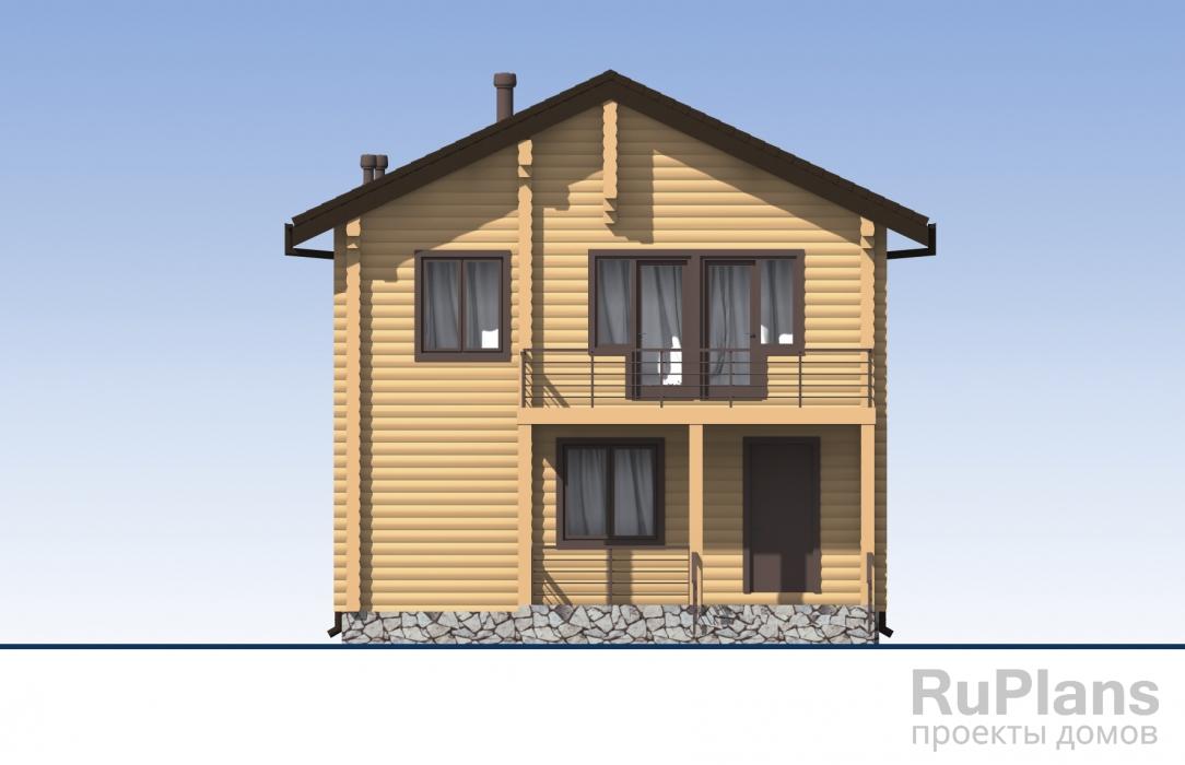 Проект индивидуального двухэтажного жилого дома с балконом ЛСП5496
